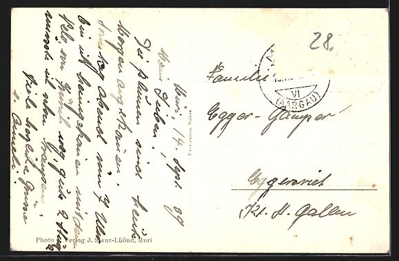 Cartoline postali: AK Muri, Blick auf das Kloster, 1939 – Usato da Berlin venduto da bartko-reher 1