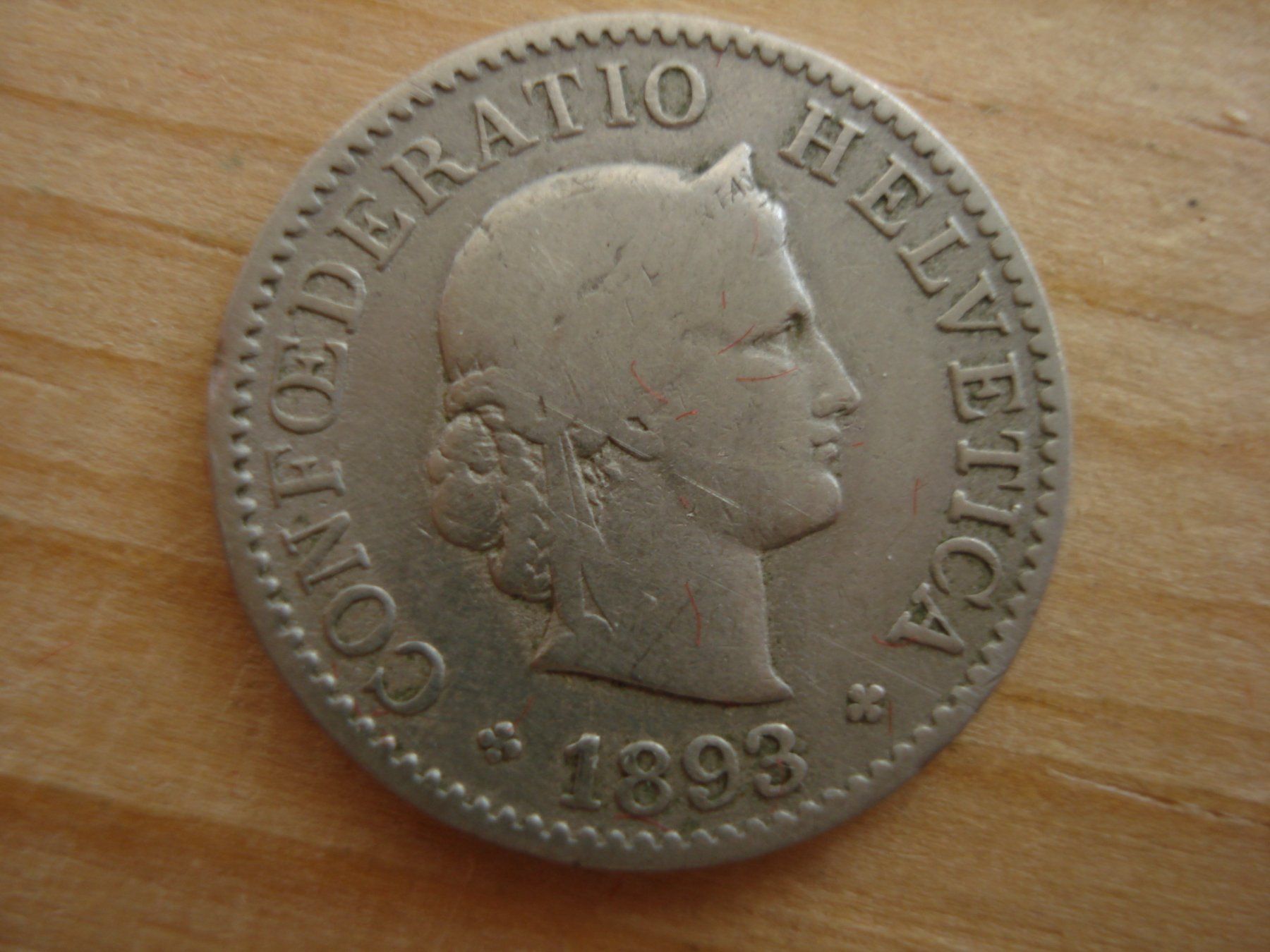 Alle Münzen: (S1) 5 Rappen 1893 – Gebraucht aus Erlach von Net-Coins