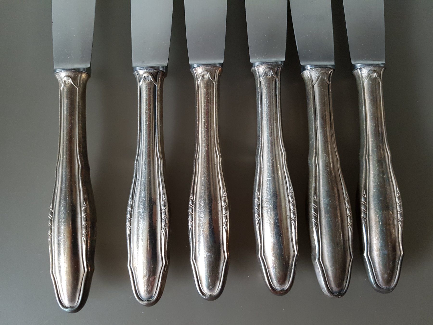 Posate: Letzte Gelegenheit / Vintage 6 Stk. versilberte Messer – Usato da Riehen venduto da robs2026 1