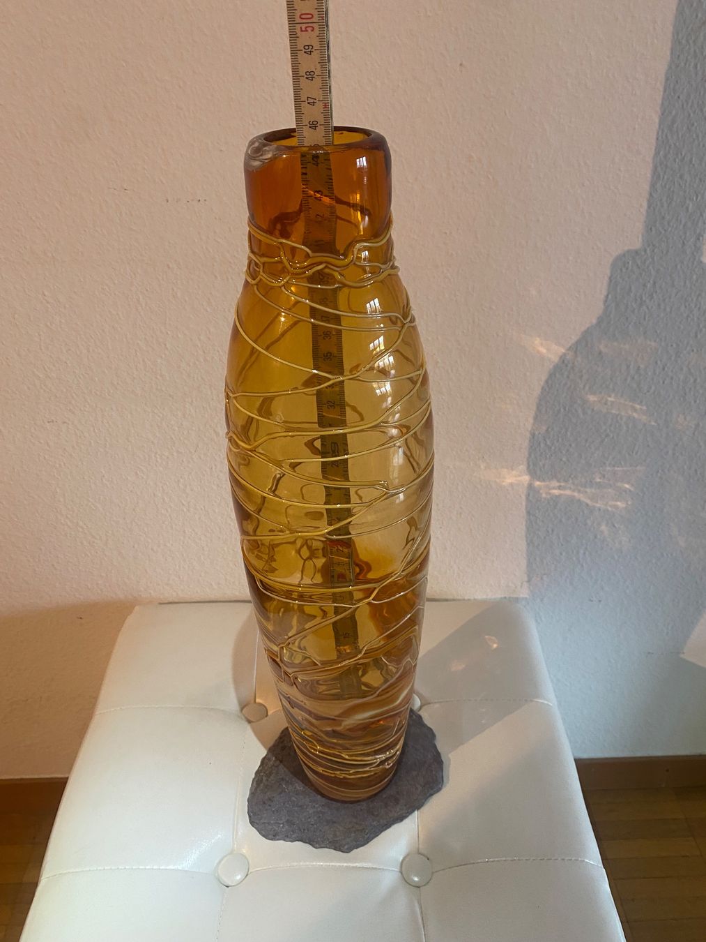 Murano Vasi & Recipienti: Grosse Murano-Vase bernsteinfarben Spaghetti – Usato da Männedorf venduto da Maru83 4