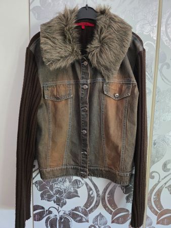 Vintage Jeans-Strickjacken Kombi von Zebra / Gr. L