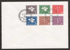 1955 : Serie OMM auf Ersttags Brief