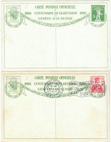 CH Ganzsache Postkarte 2x Reunion Geneve / Genf 1914 ** + o