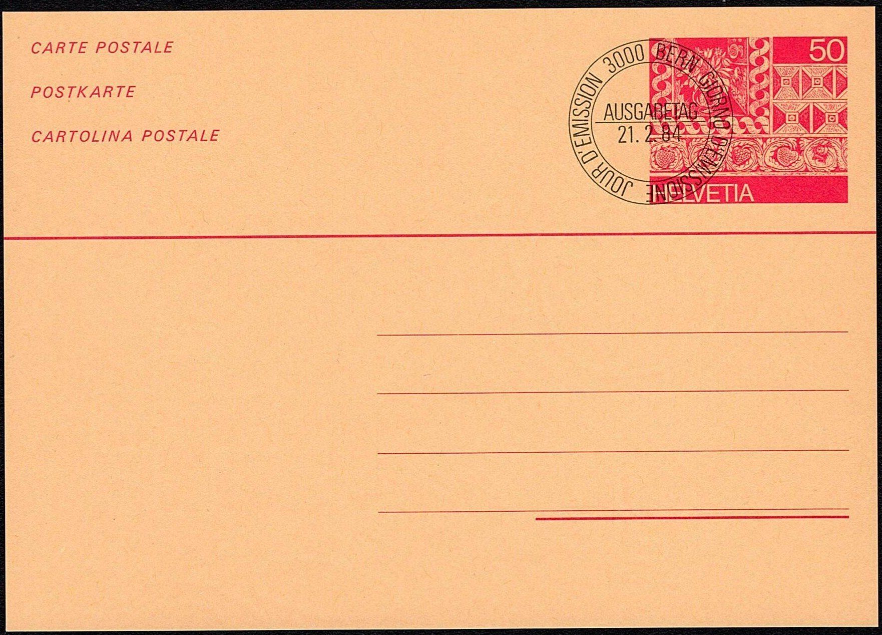 Tutti i francobolli: 1984_FDC GS Postkarte; ungebraucht – Nuovo (secondo la descrizione) da Thun venduto da Nissan