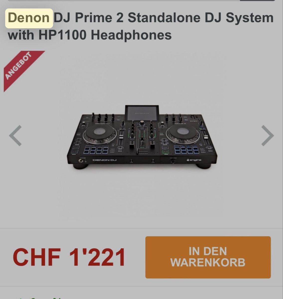 Denon Mischpulte: Denon DJ Prime 2 Standalone DJ System mit HP1100 – Gebraucht aus Steinhausen von Jakob.Binder 1