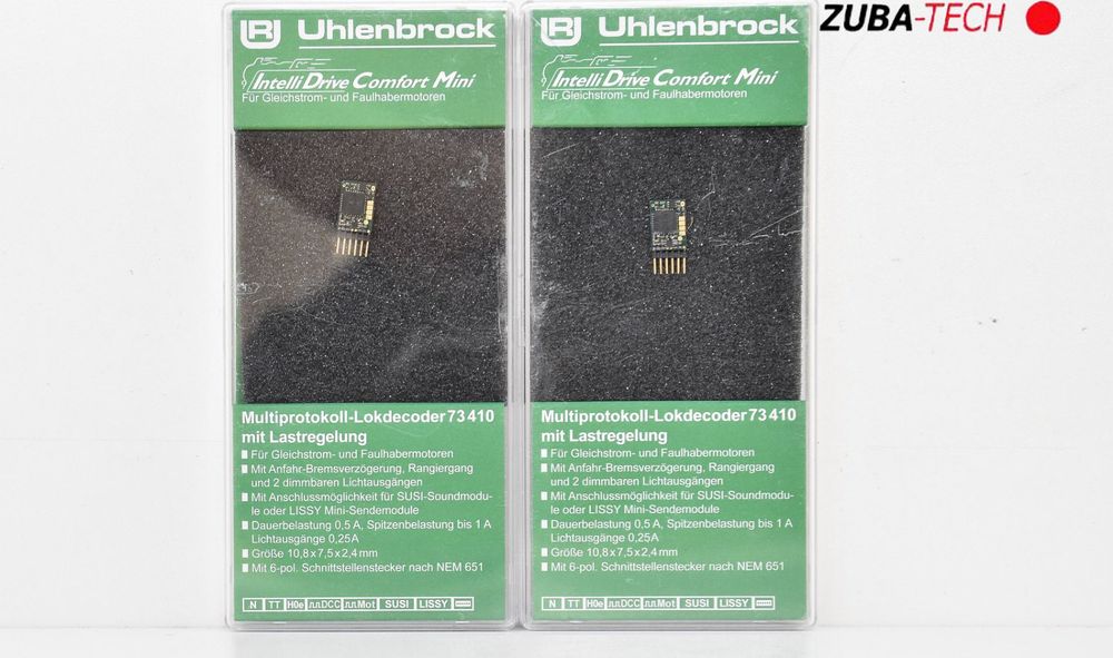 Uhlenbrock 2x 73410 Multiprotokoll Lokdecoder 6-Pin mit OVP (Gebraucht ...