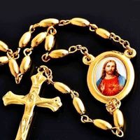 Rosenkranz Kette Jesus Christus Rosaire Collier Christ 60 cm