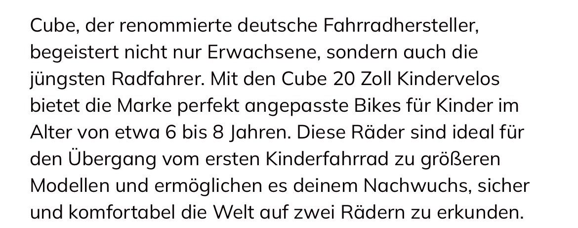 Cube Velos: Cube Kindervelo 20 Zoll – Gebraucht aus Zuckenriet von martina_b01 6