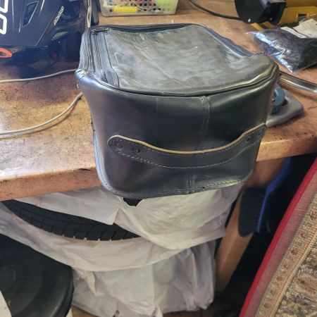 Motorrad Tasche Leder mit Transparent Deckel Harley