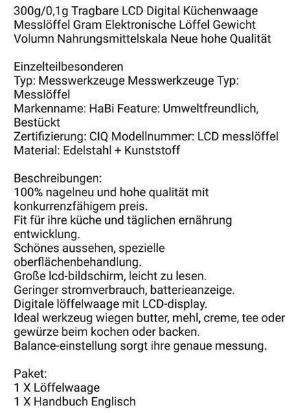 Bilance da cucina: Küchen Waage  Löffelwaage – Nuovo e nell'imballaggio originale da Winterthur venduto da Neilpryde01 5