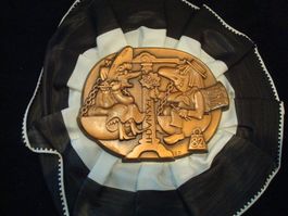 Plakette Basel Zug Kupfer 1982 mit Rosette