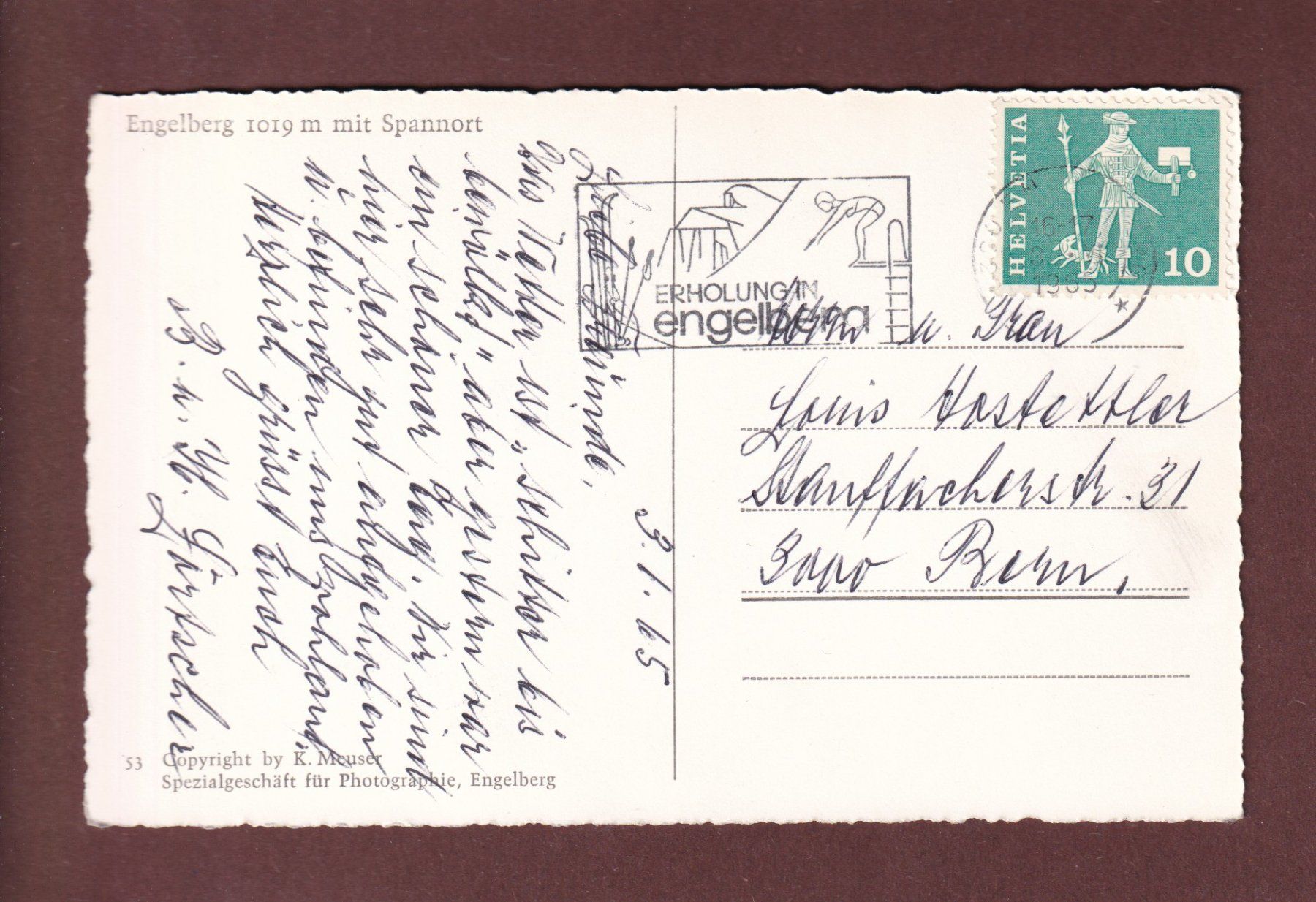 Cartoline postali: ENGELBERG - Spannort - 1965 – Usato da Pully venduto da nicecards-shop 1