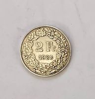 Schweizer Franken Münze 2 Franken 1928