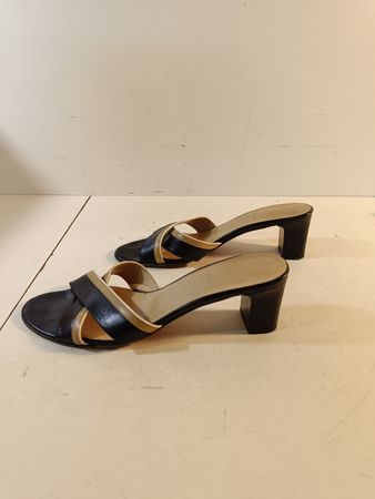 Sandalen, Bally aus Leder, Schwarz/Beige, Gr. 38 (nov222)