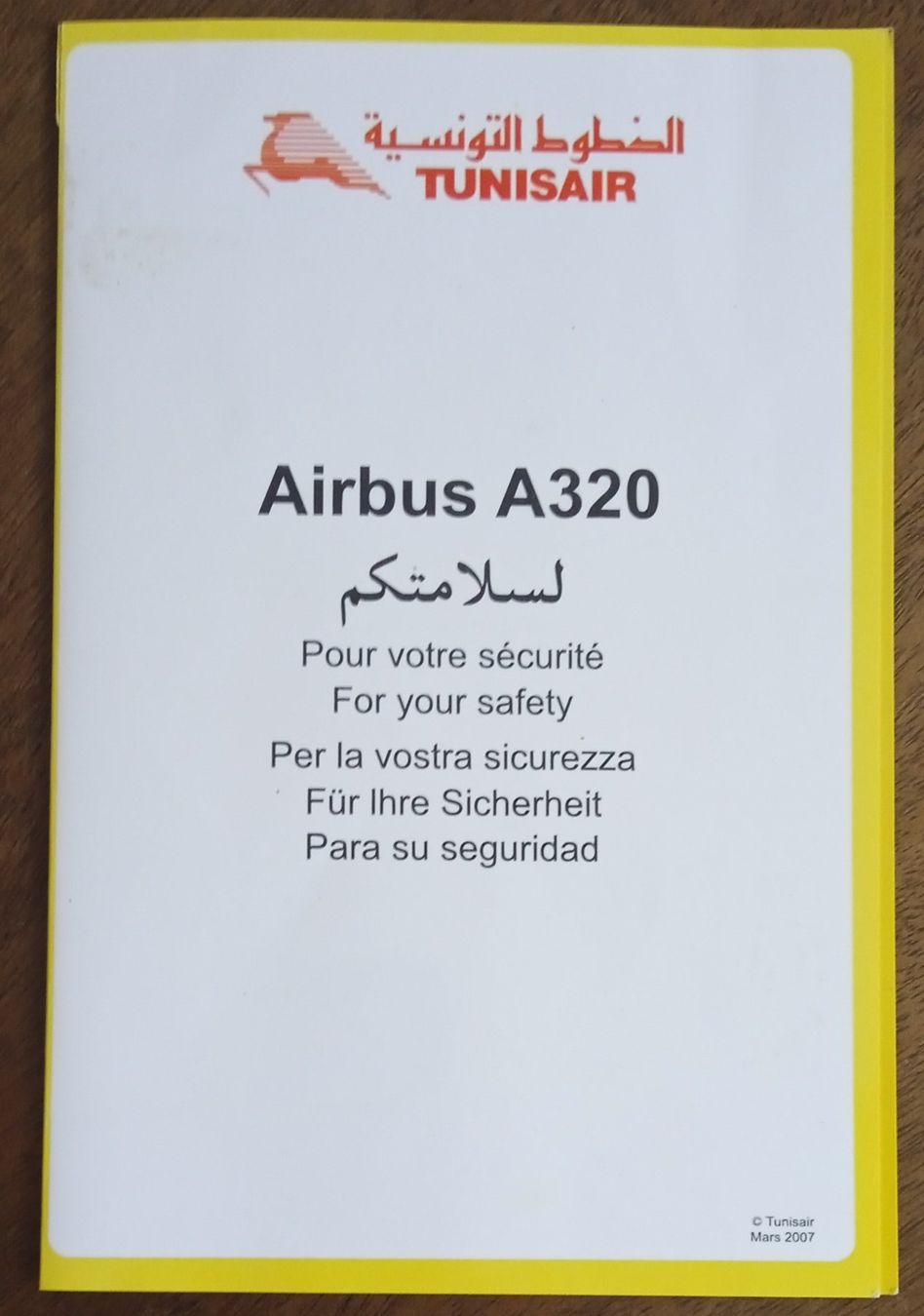 Cartoline: Safety Card A 320 Tunisair – Usato da Bern venduto da ballotenor