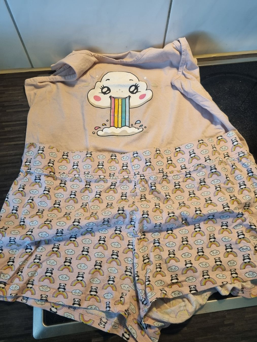 Negligees & Pigiami: Pyjama Set Chicoree Grösse XL Rosa Print – Usato da Rickenbach LU venduto da sammija