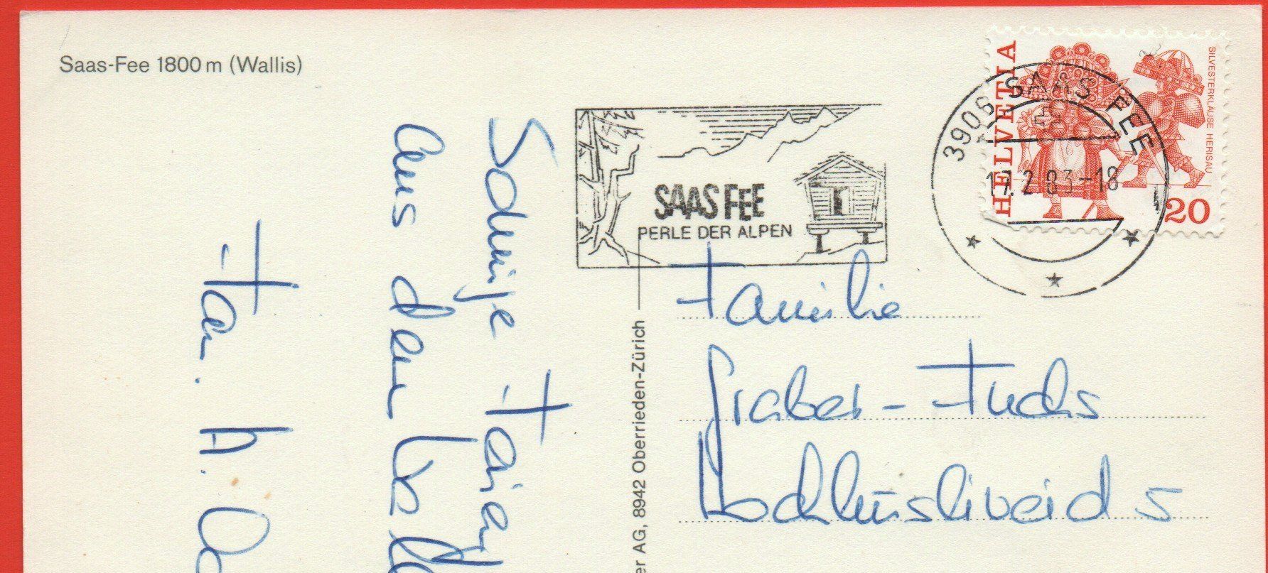 Cartes postales: SAAS-FEE – D'occasion à Jona par philajona 1