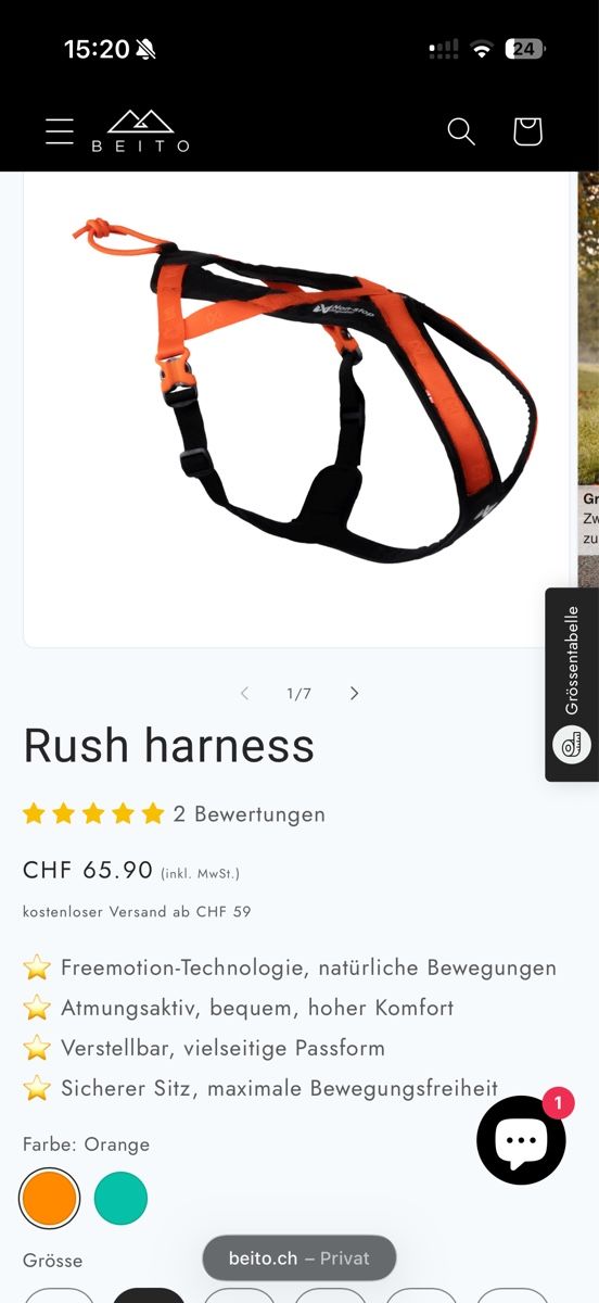 Non-Stop Dogwear Leine & Halsband: Non-stop Rush harness orange Grösse 7 neu – Gebraucht aus Rüti ZH von jocma 1