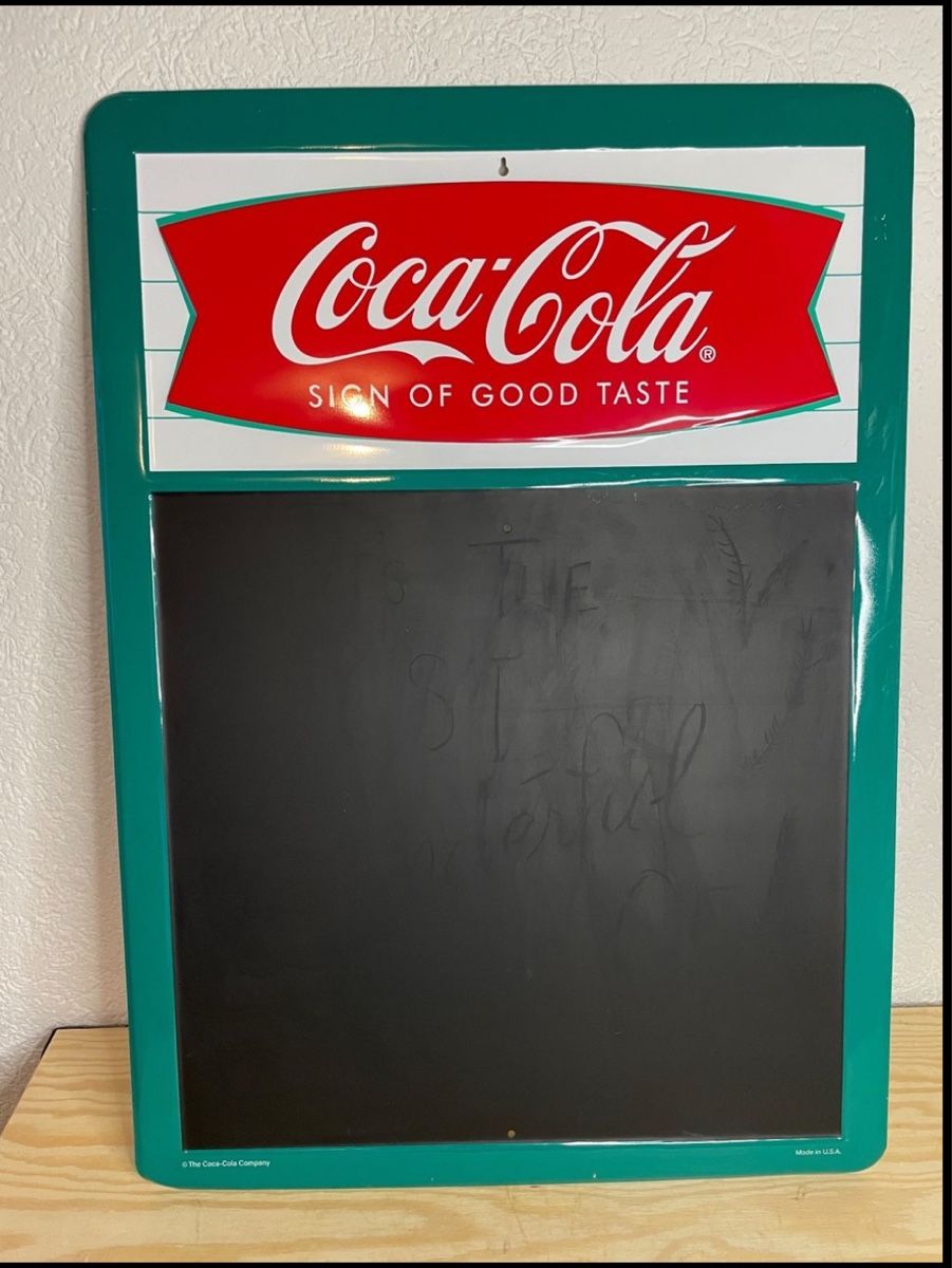 Coca-Cola Insegne: Coca-Cola Reklametafel mit Kreidetafel – Usato da Schliern b. Köniz venduto da Trebesch