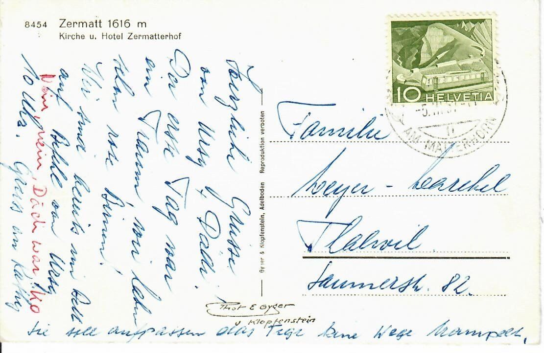 Cartoline postali: Zermatt - Zermatterhof – Usato da Hochdorf venduto da Ziegel-16 1