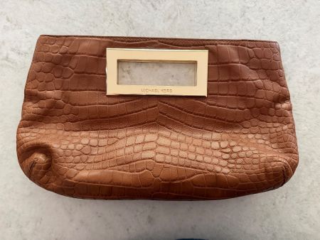 MICHAEL KORS Clutch Kroko Leder braun 33cm