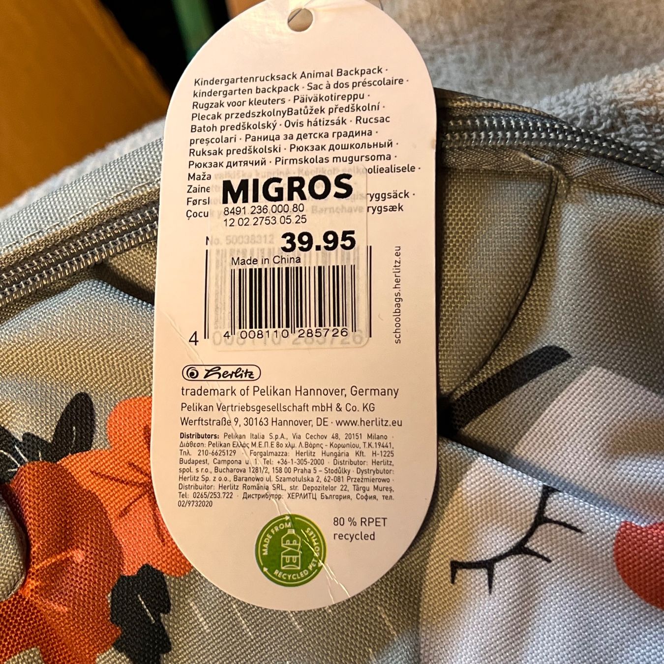 Herlitz Borse & Zaini: Herlitz Kinderrucksack mit Walmotiv – Nuovo e nell'imballaggio originale da Tafers venduto da JP911 3