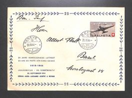 1944 Offizieller Brief 25 Jahre Flugpost F40 BERN - GENF