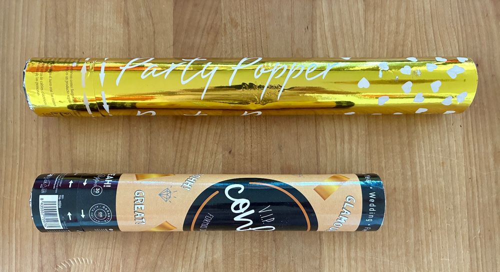 Toutes les décorations: 2x Konfetti Kanonen/Party Poppers für die nächste Party! – Neuf avec emballage d'origine à Zürich par tersus1981
