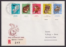 PJ 1966, FDC-Satzbrief mit Tabs Latein, rar!