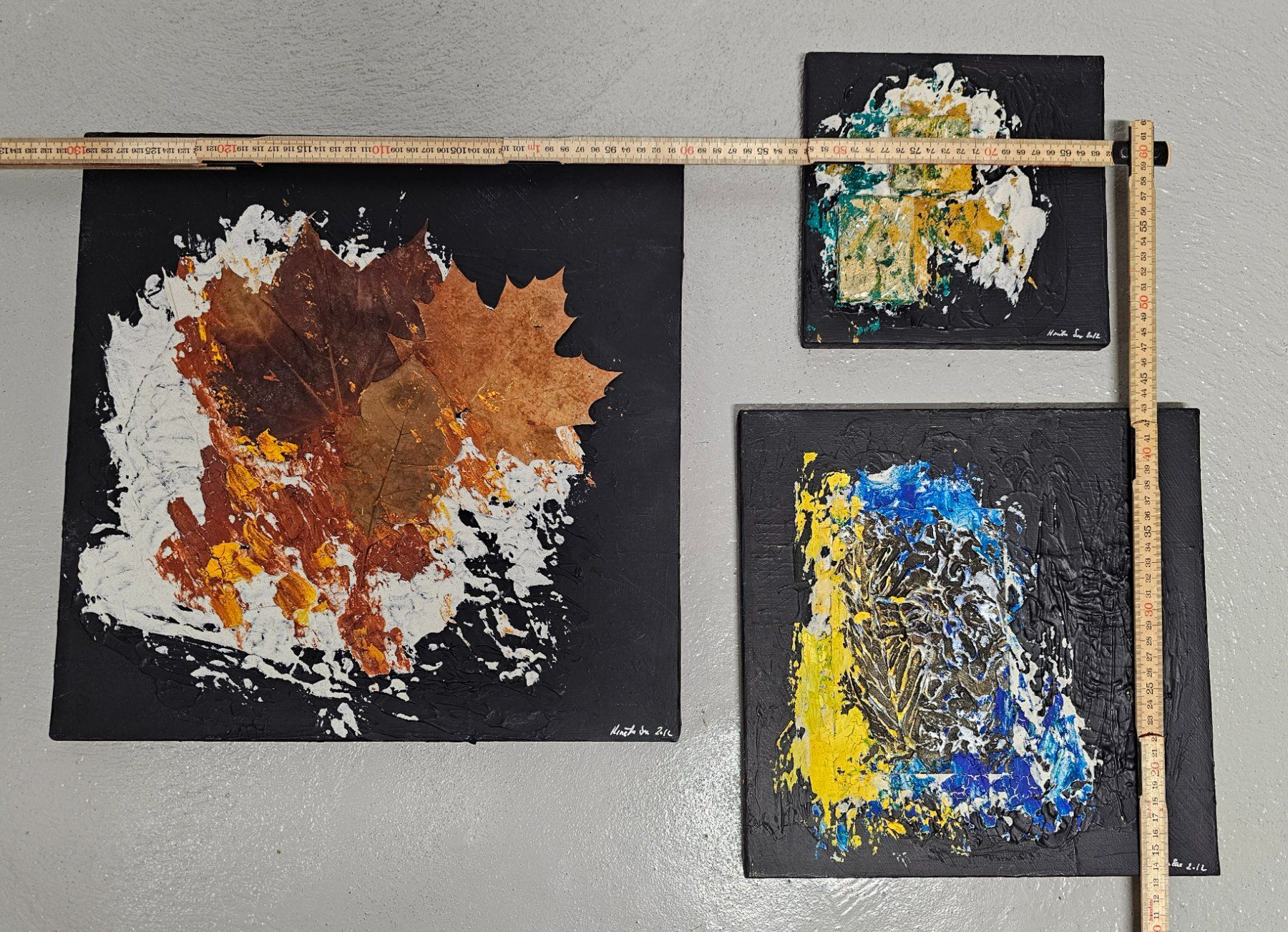 Gemälde: Dreiteilige Collage, abstrakte Kunst-Bilder – Gebraucht aus Oetwil a.d. Limmat von grisilisi 4