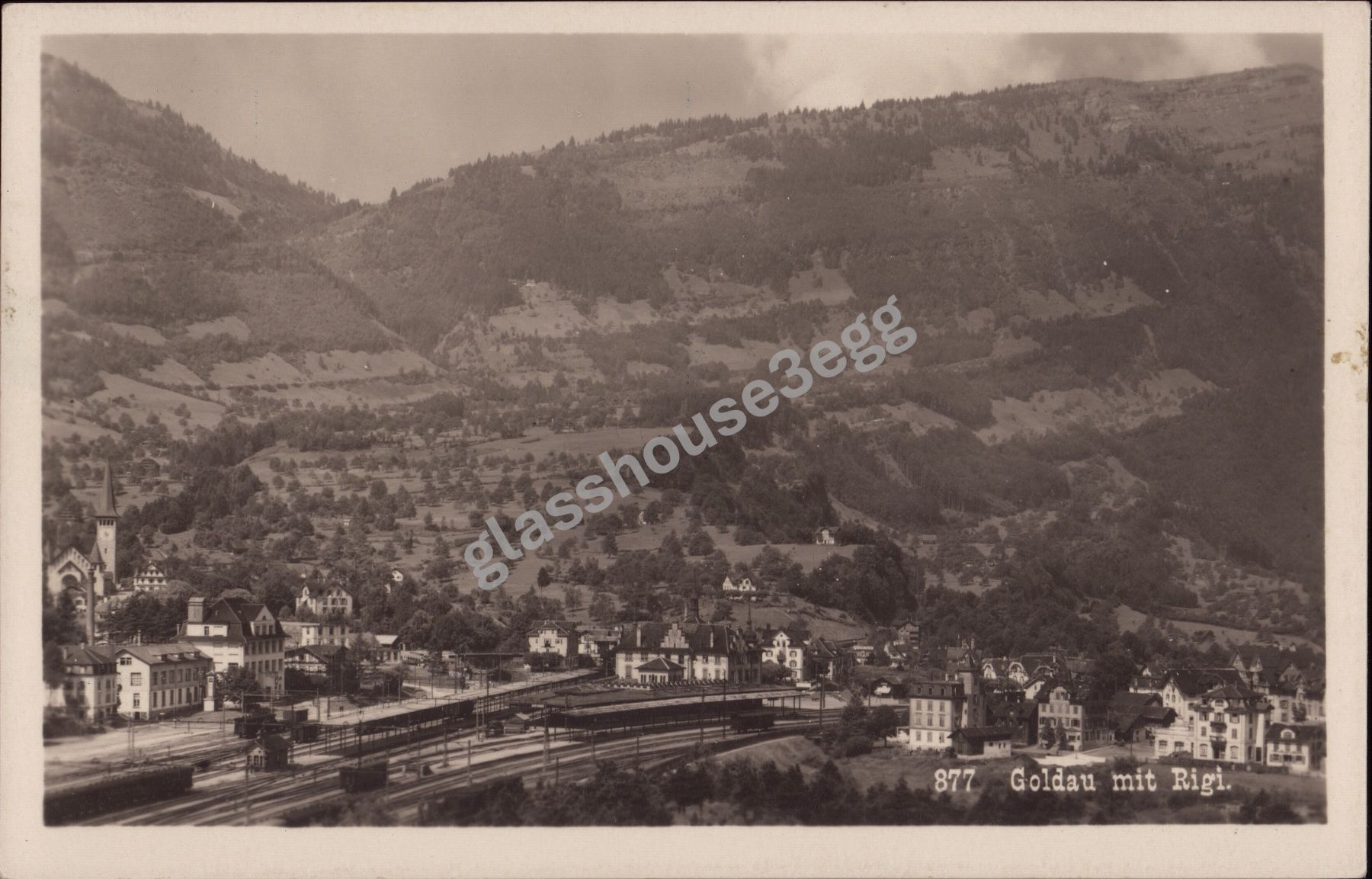 Cartoline postali: AK Goldau mit Rigi. – Usato da Eggersriet venduto da glasshouse3egg
