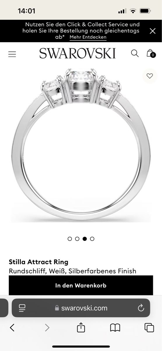 Swarovski Anelli: Bezaubernder Swarovski Ring 54 – Nuovo (secondo la descrizione) da Zürich venduto da panka01 2