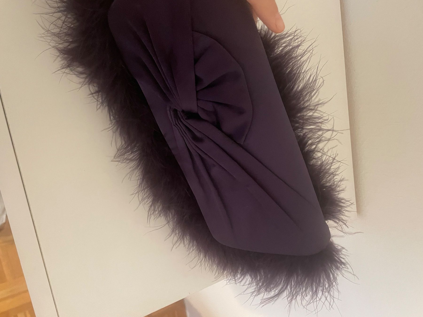 Borse da donna: Sac de soirée violet avec plumes – Usato da Lausanne venduto da Molecule11 1