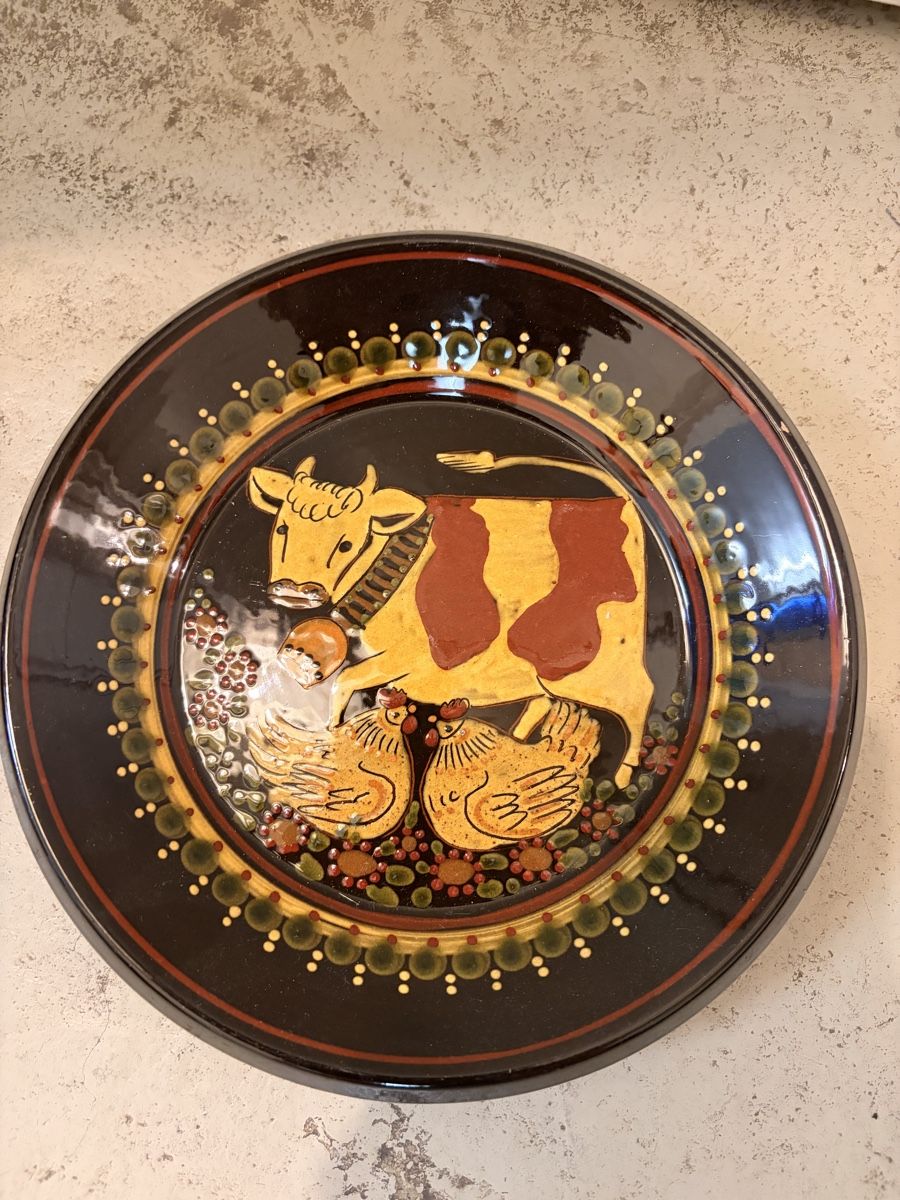 Geschirrsets: Keramikschale mit Deckel und Teller bemalt handgemacht  – Gebraucht aus Mülchi von jas_bqy2 2