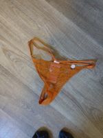 Damen String Tanga Spitze orange neu mit Etikett L