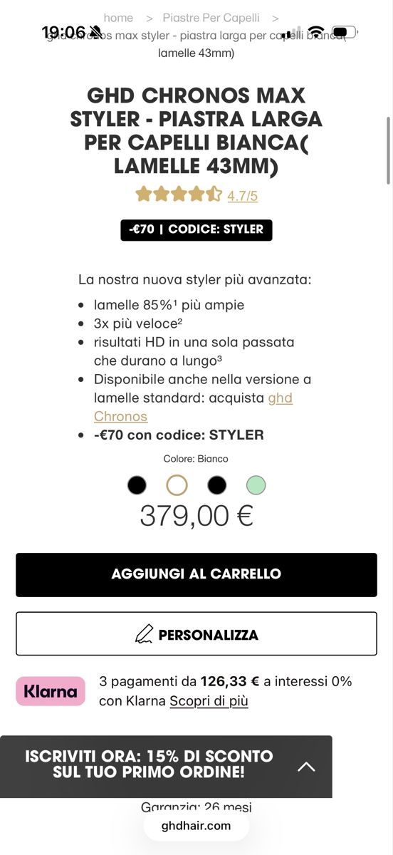 GHD Piastre & Arricciacapelli: Ghd Chronos Max Piastra Professionale per Capelli Spessi – Nuovo e nell'imballaggio originale da Amriswil venduto da Ttsa 5