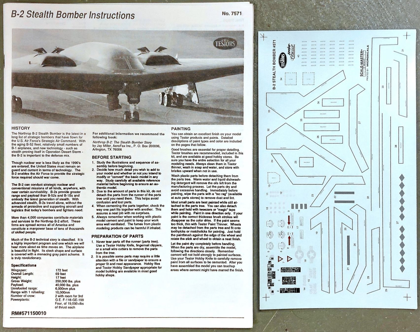 Kit di costruzioni: B-2 US-Bomber Testors 1/72 – Nuovo e nell'imballaggio originale da St. Gallen venduto da Aerodoc2 2