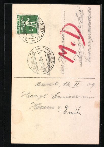 Cartoline postali: AK Basel, Neue Post, 1909 – Usato da Berlin venduto da bartko-reher 1