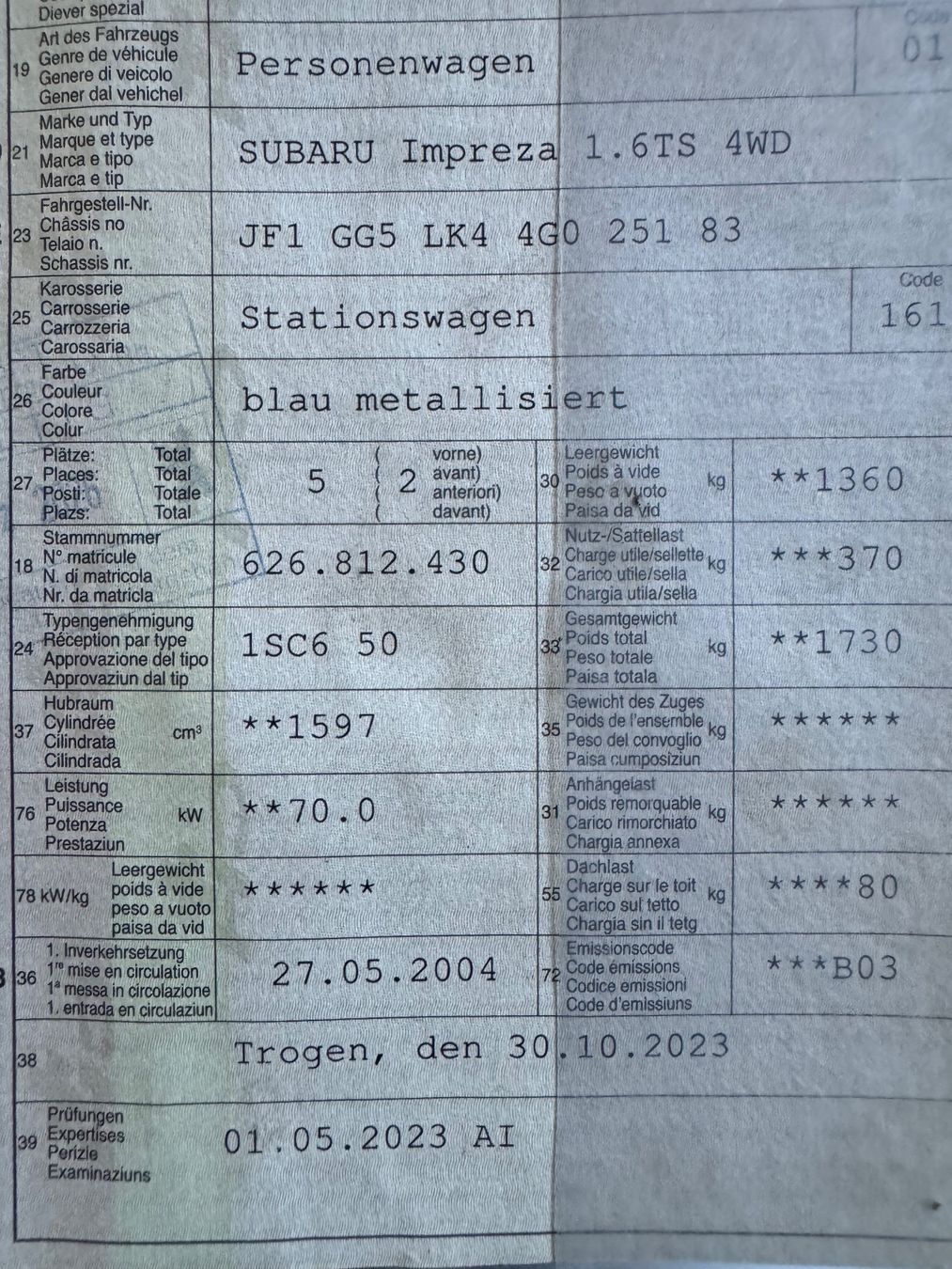 Subaru Automobili: Subaru Impreza 1.6 – Usato da St. Gallen venduto da AutoSG 9