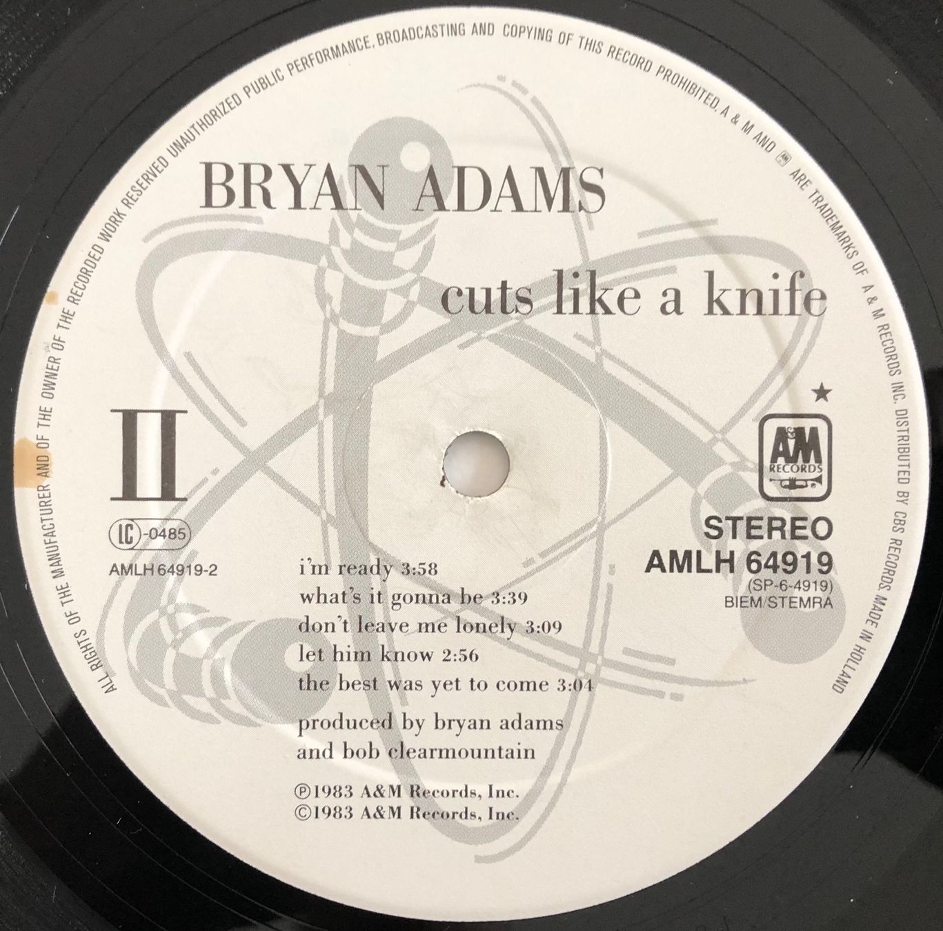 Schallplatten: BRYAN ADAMS - CUTS LIKE A KNIFE – Gebraucht aus Poliez-Pittet von Newtown-Records 3