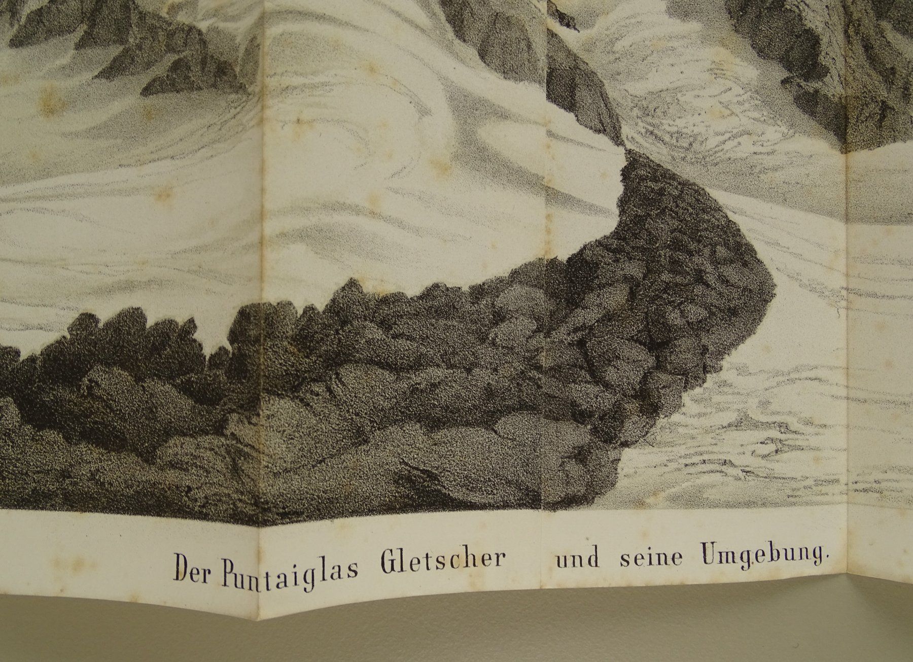 Stiche: PUNTAIGLASGLETSCHER UND UMGEBUNG, PANORAMA 1868 – Gebraucht aus Grüningen von Kartensammler 2