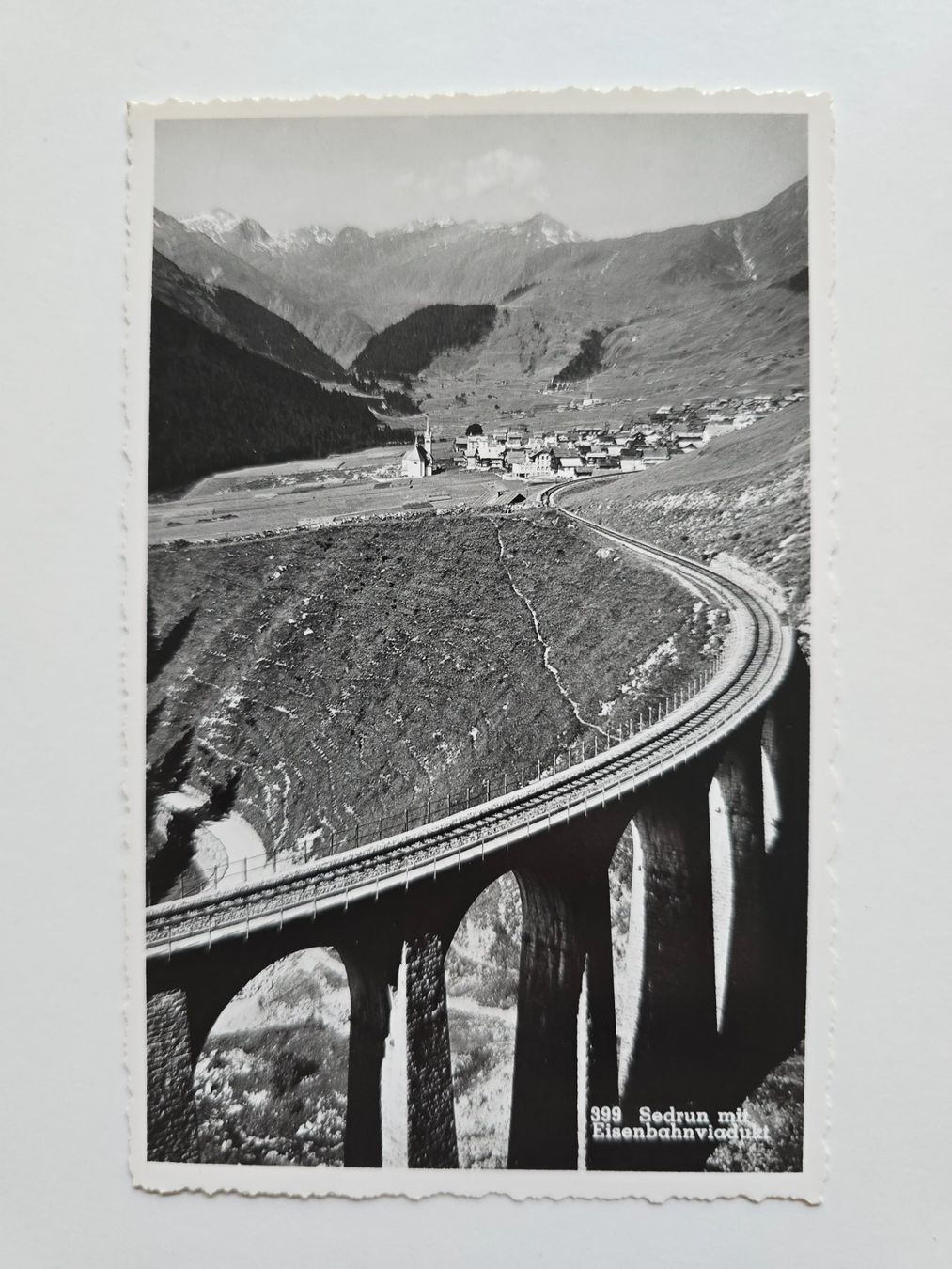 Cartoline postali: AK Bahnen Eisenbahnviadukt Sedrun alt – Usato da Dättlikon venduto da Wundertuete_