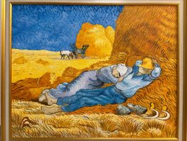 100x82/ Van Gogh Reproduktion/ Öl Gemälde Mittagsrast