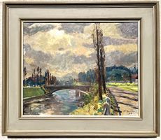 Hans Grütter, Ölgemälde, Aare bei Olten