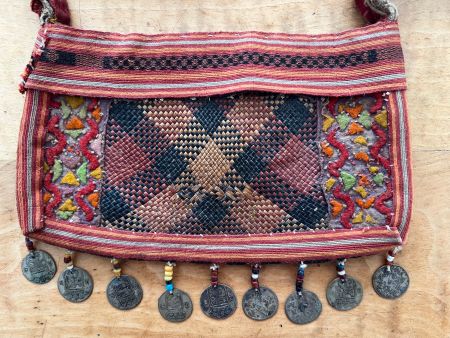 antik ethnische Schultertasche - Südostasien  ca um 1930 rar