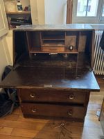 Secrétaire en bois vintage avec tiroirs 