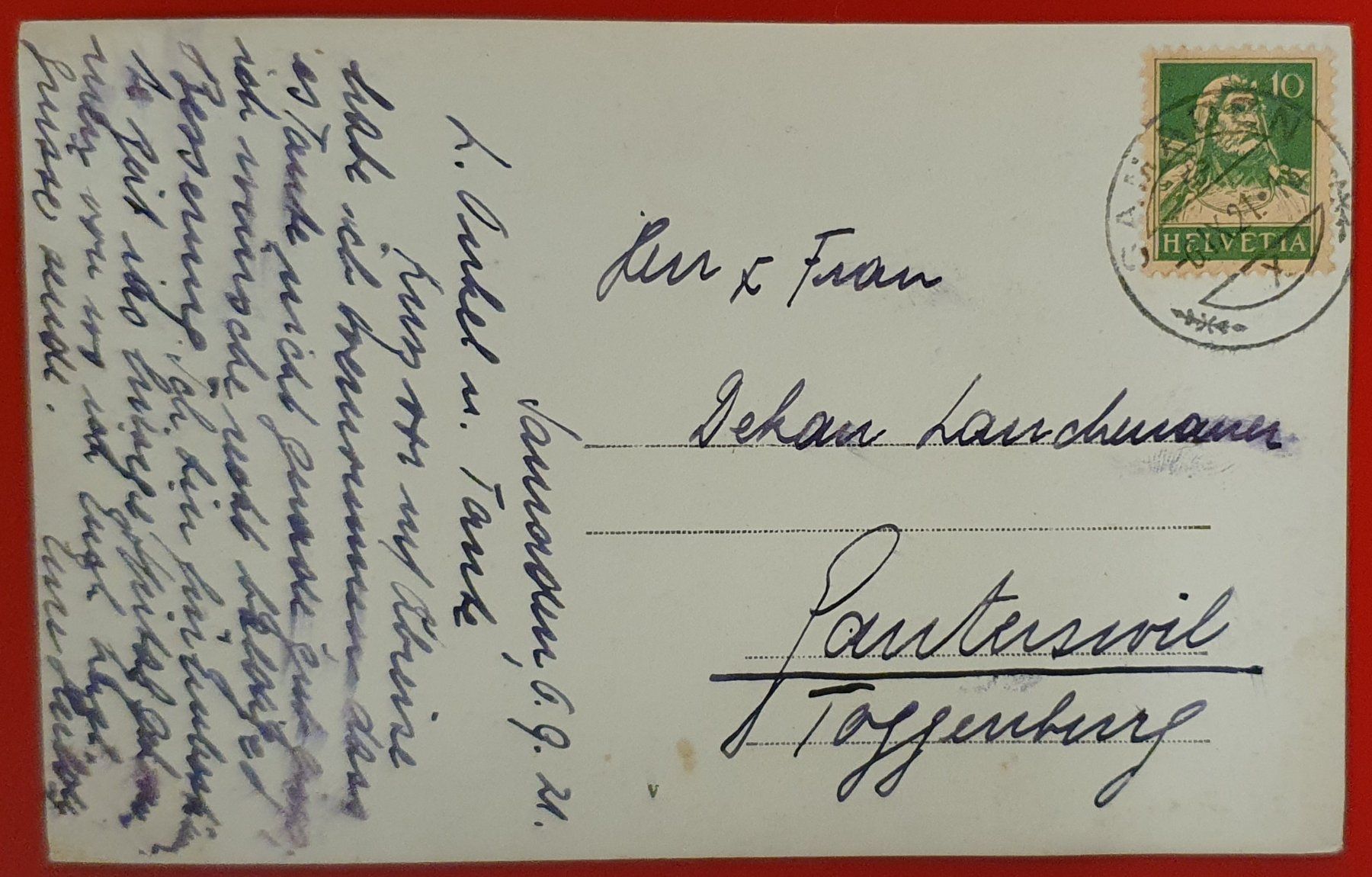 Cartoline postali: Samaden 1921 – Usato da Kreuzlingen venduto da Rschweiz1 1