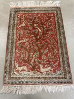 Orientteppich Baum des Lebens Motiv rot guter Zustand Seide