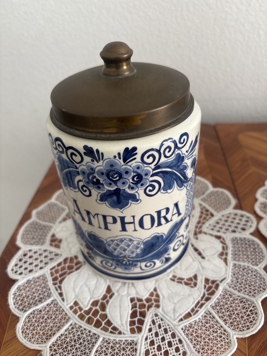 Vasen & Gefässe: Delft Dose und Vase  – Gebraucht aus Kriens von Wundertuete17 1