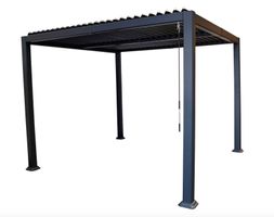 Gartenpavillon Baracoa 3x3m Alu dunkelgrau - Gratis Versand